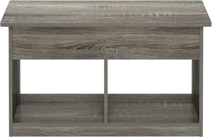 Furinno Jensen Living Room Lift Top Coffee Table with Hidden Compartment, French Oak Grey