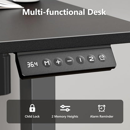 Electric Standing Desk 55 x 24 Inches, Height Adjustable Sit Stand Home Office Computer Desk with Memory Presets,Black