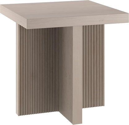 Henn&Hart 22" Wide Square Side Table in Alder White, for Home, Living Room, Bedroom, Entertainment Room, Office