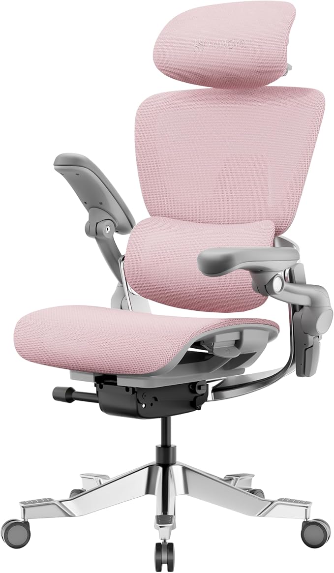 HINOMI H2 Pro Premium Ergonomic Office Chair - Comfy Home Office Desk Computer Chair with Adjustable Back Support, Swivel Wheels, Flip-up Arms, Comfortable Mesh Seat for Desk Work (Pink)
