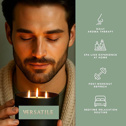 Pecksniffs Black Tall Bamboo and Vetiver Scented Candle | 3 Wicks, 283g/9.9oz