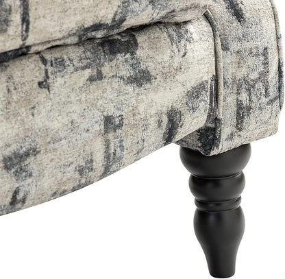 HULALA HOME Upholstered Wingback Recliner Chair, Small Adjustable Footrest Push Back Single Reclining Sofa, Mid Century Modern Lounge Armchair for Living Room, Bedroom, Reading/Grey