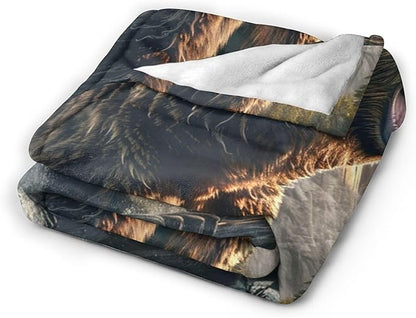 Bear Blanket Throw for Cabin Decor - Soft Warm Cozy Fleece for Girls, Boys, Men, Women, Kids, Adults - Couch, Sofa, Bed - 50"x40"