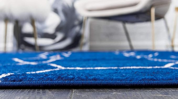 Unique Loom Trellis Frieze Collection Area Rug - Geometric (10' x 14' 1" Rectangle Navy Blue/Ivory)