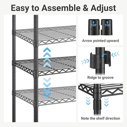 VIPEK S1 Shoe Rack, 8-Tier Metal Durable Shoe Organizer, Heavy Duty Large Capacity Up to 24 Pairs, Adjustable & Detachable Shoe Shelves for Entryway/Bedroom/Closet, Holds Up to 544 lbs, White