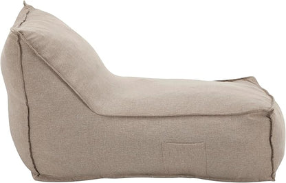 Christopher Knight Home Venny 48" L Outdoor Bean Bag Chair, Fabric Bean Bag Chair for Adults and Kids, Indoor/Outdoor Sun Lounger, Patio Lounge Chair, Comfy Outdoor Reading Chair, Dark Beige