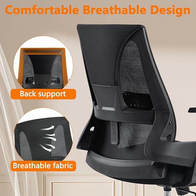 CLATINA 500lbs Big and Tall Office Chair Heavy Duty Mesh Ergonomic Computer Chairs with Adjustable Lumbar Support and Wide Comfy Seat for Home Office Conference Heavy People, Black(2 Pack)