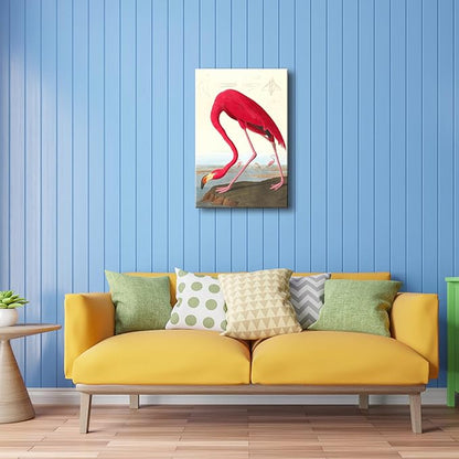 Wieco Art Canvas Print Wall Art American flamingo by John James Audubon The Birds of America Reproductions Art Print Picture Artwork for Living Room Bedroom Home Kitchen Decorations