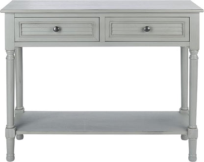 SAFAVIEH Home Collection Tate Distressed Grey 2-Drawer Bottom Shelf Console Table CNS5720C