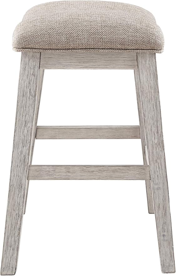 Signature Design by Ashley Skempton Modern 24" Counter Height Upholstered Barstool, 2 Count, Whitewash