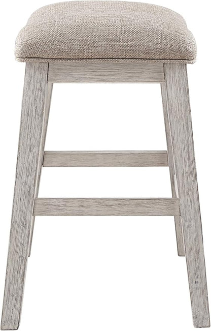 Signature Design by Ashley Skempton Modern 24" Counter Height Upholstered Barstool, 2 Count, Whitewash