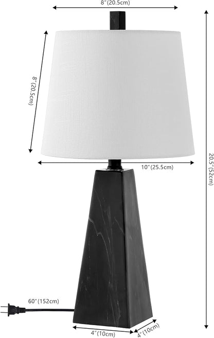 JONATHAN Y JYL1037D-SET2 Owen 20.5" Resin LED Table Lamp Contemporary, Office, Living Room, Family Room, Dining Room, Bedroom, Hallway, Foyer, Black Marble Finish (Set of 2)
