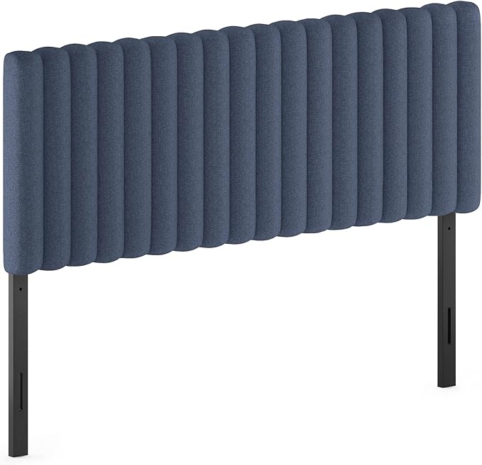 Furinno Roanne Upholstered Tufted Headboard, Queen, Denim