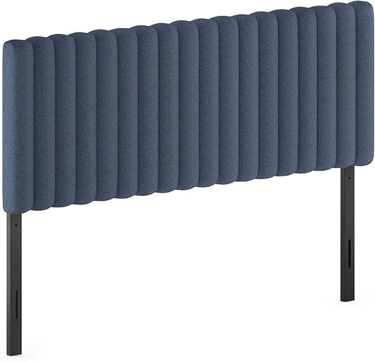 Furinno Roanne Upholstered Tufted Headboard, Queen, Denim