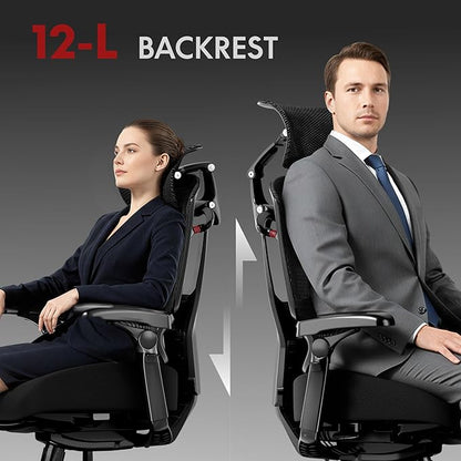 FLEXISPOT ErgoX-PRO Ergonomic Office Chair Black – Cloudtech Cushion, 5D Lumbar, 7D Armrests, 4D Headrest, 551LBS Capacity – Office, Gaming, Home