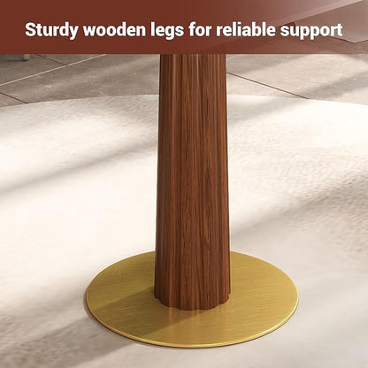 Sintered Stone Square Office Table - Meeting Desk for Small Offices (Dark Brown Leg and Pandora Top, 1 Table Only)