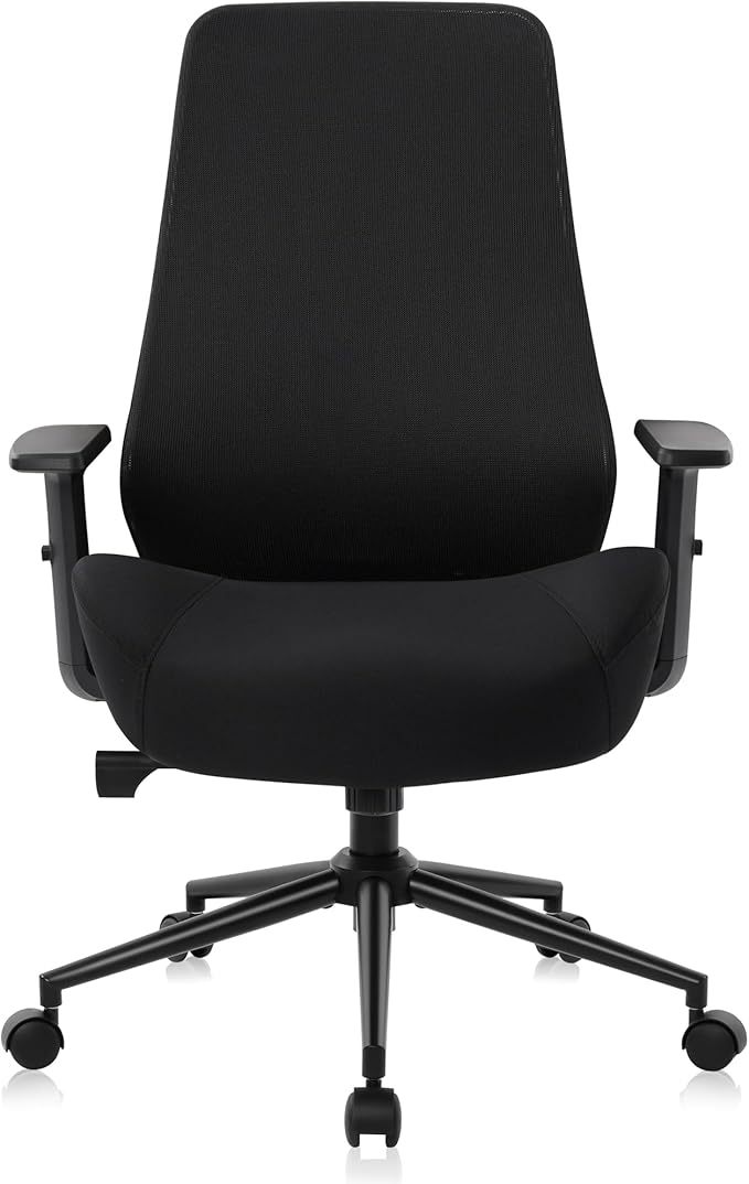 HYLONE Ergonomic Office Chair, Tall Back Chair 5" Thickened Seat Desk Chair with Adjustable Armrests, Home Office Computer Chairs for Long Hours Mesh Executive Chair(Black)