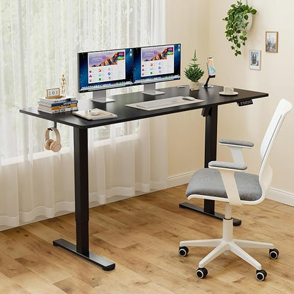 Homall Height Adjustable Electric Standing Desk, Memory Stand up Desk with Headphone Hook, Home Office Desks with Splice Board