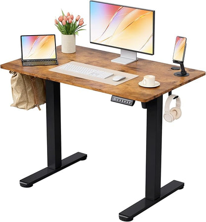 Homall Height Adjustable Electric Standing Desk, Memory Stand up Desk with Headphone Hook, Home Office Desks with Splice Board