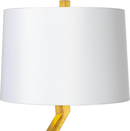 Possini Euro Design Zeus 29 1/2" Tall Modern Glam End Table Lamp Sculptural Gold Leaf Finish Living Room Bedroom Bedside Nightstand House Office Home Reading Kitchen Entryway Console Family Dining