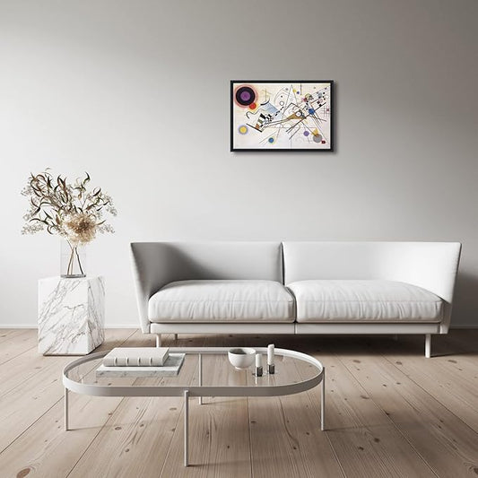 Wieco Art Framed Canvas Wall Art Wassily Kandinsky Composition VIII Picture Print of Abstract Famous Paintings Canvas Prints for Living Room Home Decor Wall Decorations