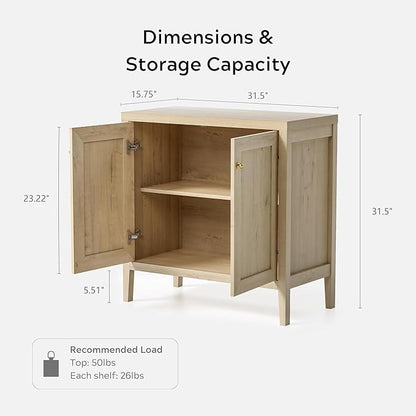 Sideboard Buffet Cabinets with Adjusable Shelves, Farmhouse Storage Cabinet, Credenza, Accent Cabinet, Kitchen Coffee Bar Console Table for Living Dining Room, Light Oak