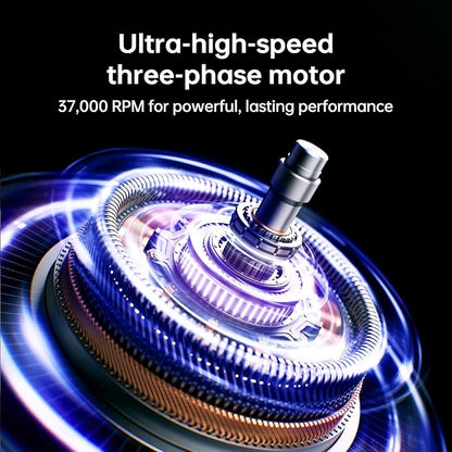 JISULIFE Table Purifier Fan, 3-in-1 Air Purifier Cool: HEPA H11 Filter, 7-Color RGB Light, 100-Speed, 10000mAh Battery, 120° Oscillating Desktop Fan for Gaming/Office Desk