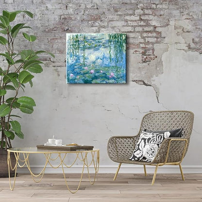 Wieco Art Water Lilies Giclee Canvas Prints Wall Art by Claude Monet Famous Oil Paintings Flowers Reproduction Modern Clsssic Landscape Artwork Picture Printed on Canvas for Home Office Decorations