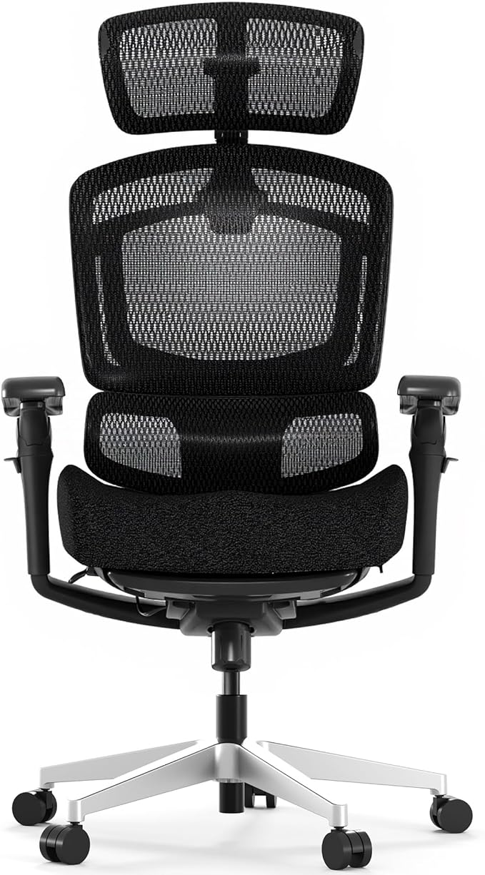 FLEXISPOT ErgoX-PRO Ergonomic Office Chair with Footrest Black – 5D Lumbar, 7D Armrests, 4D Headrest, 551LB Capacity, Cloudtech Cushion – Office, Gaming, Bedroom