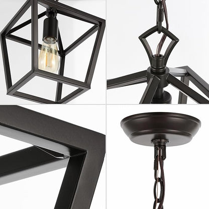 JONATHAN Y JYL7618A Pagoda 8" 1-Light Vintage Farmhouse Iron Chain Pagoda LED Pendant Minimalist, Rustic, Industrial, Classic, Casual, Living Room, Dining Room, Bedroom, Foyer, Oil Rubbed Bronze