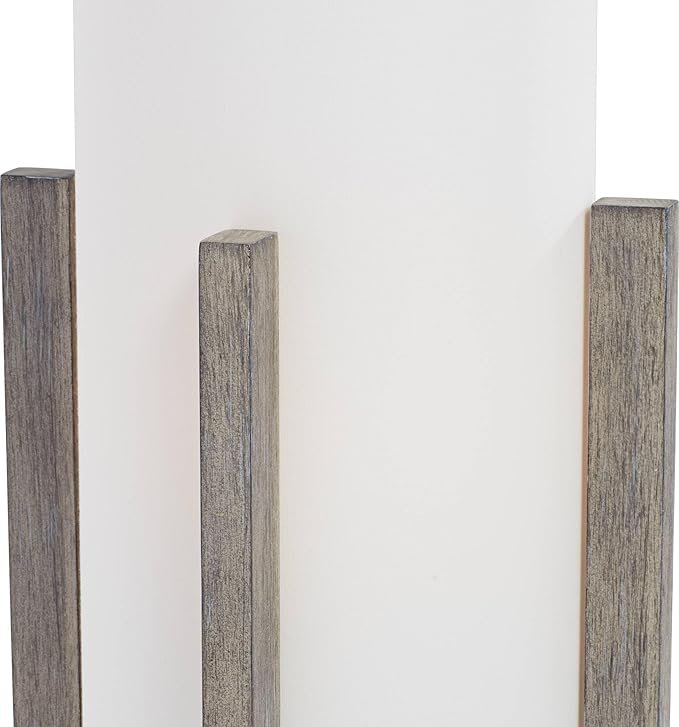 Possini Euro Design Arrista Modern 63" Tall Standing Floor Lamp Cylinder Foot Switch Wood Gray Wash Finish Living Room Bedroom House Reading Office Home Decor Entryway Dining Indoor White Shade