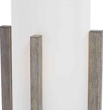 Possini Euro Design Arrista Modern 63" Tall Standing Floor Lamp Cylinder Foot Switch Wood Gray Wash Finish Living Room Bedroom House Reading Office Home Decor Entryway Dining Indoor White Shade