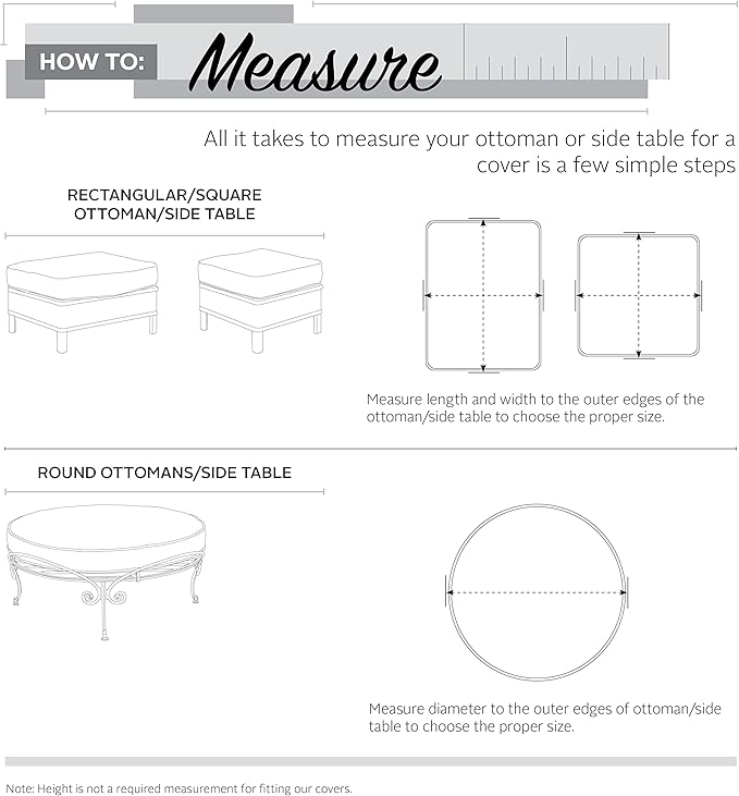 Classic Accessories Veranda Water-Resistant 26 Inch Square Patio Ottoman/Side Table Cover, Outdoor Table Cover