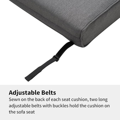 Outdoor Seat Cushion Set for Patio Furniture Deep Seat Chair Cushion Set with Removable Cover,23.6x23.6 Inch,Dark Grey