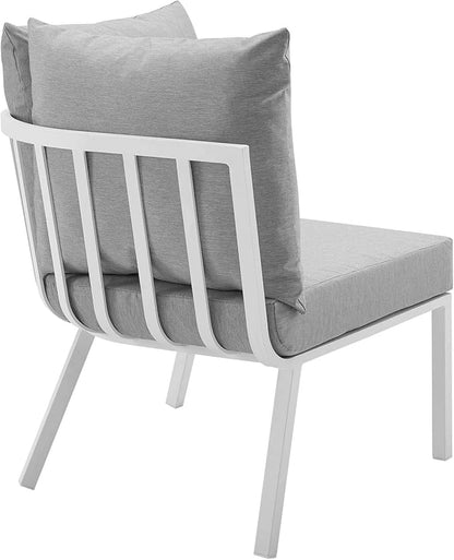 Modway Riverside Outdoor Furniture, 2-Piece Set, White Gray