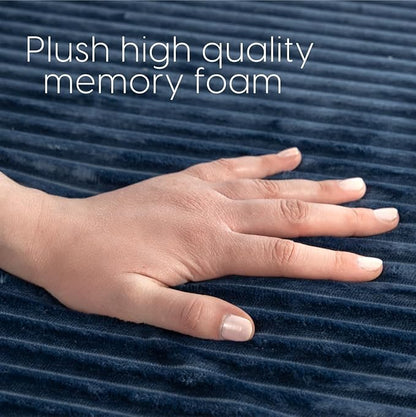 Milliard Tri Folding Sofa Mattress, 2024 Edition, Memory Foam Foldable Mattress with Ultra Soft & Washable Ribbed Fur Cover, Twin Size (Navy)