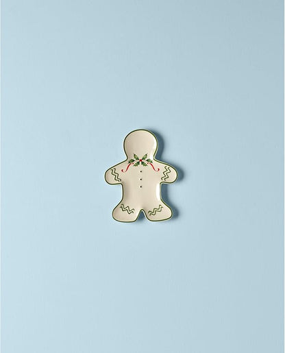 Lenox Dinnerware Set, Holiday Gingerbread Man Accent Plate, Service for 1, 8 Inch Porcelain Plate Perfect for Christmas Hosting, Dishwasher Safe, Christmas Decor, Gingerbread Man (Multicolor, 1 Piece)