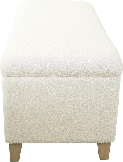 HomePop Sherpa Storage Bench - Cream