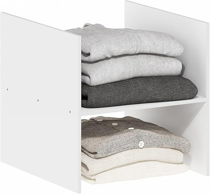 Furinno Cubicle Cube Insert, H-Shelf Cube Organizer, Fits into Extra Thick Cubes, for Organizers and Storage, White (Does not fit IKEA Kallax Shelving)