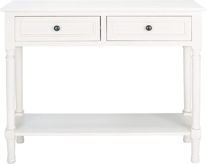 Safavieh Home Collection Tate Distressed White 2-Drawer Bottom Shelf Console Table
