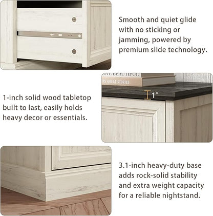 CARPETNAL Farmhouse 8 Drawer Dresser for Bedroom, 55 Inch Wide Modern White Dresser TV Stand with Large Drawers & Bar Handles, Rustic Wood Chest of Drawers for Bedroom, Living Room, Hallway, Entryway.
