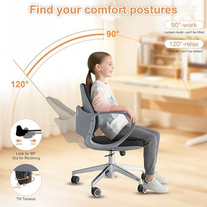 Ergonomic Office Chair Desk Chair Dual-backrest Computer Chair with Flexible Lumbar Support and Adjustable Height, 500lbs Extra Wide Seat with Wheels, for Home & Office Use Black