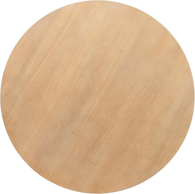 Kate and Laurel Foxford Tiered Round Coffee Table; 34 x 34 x 17; Light Natural; Transitional Two-Tier Circle Living Room Table with Storage and Resilient Wood Construction
