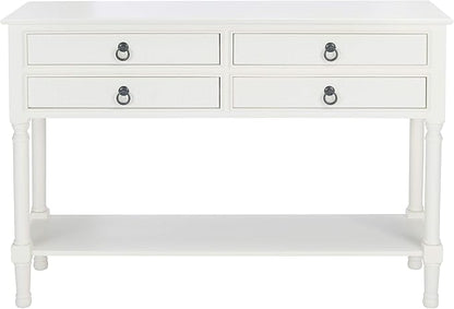 Safavieh Home Collection Haines White 4-Drawer Bottom Shelf Console Table