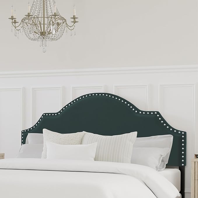 Hillsdale, Cynthia Upholstered Full/Queen Adjustable Headboard, Green