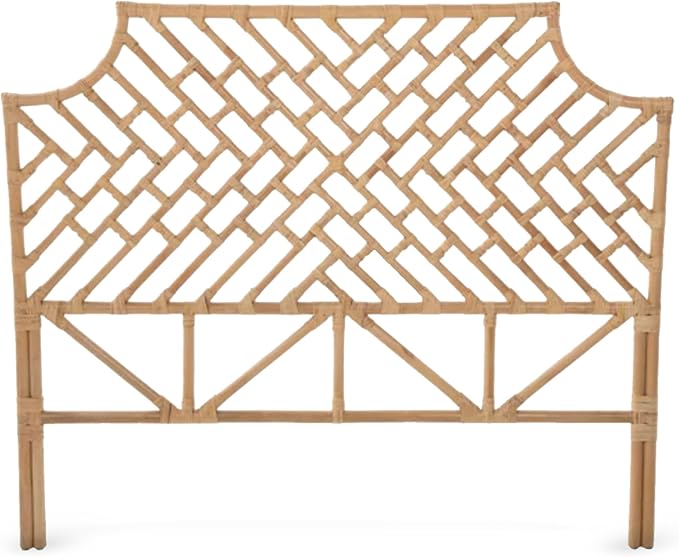 Kouboo Rattan Chippendal Headboard, California King Size, Handmade, Bedroom Furniture, Bohemian Decor, Headboard, Natural
