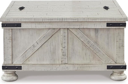 Signature Design by Ashley Carynhurst Casual Cocktail Table with Storage, Whitewash