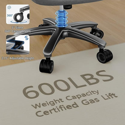 Big and Tall Office Chair, 600lbs Heavy Duty Desk Chair with 5D Arms, Adjustable Lumbar Support & Height, Tilt Function, PU Leather High Back Ergonomic Executive Computer Chair with 3'' Silent Casters