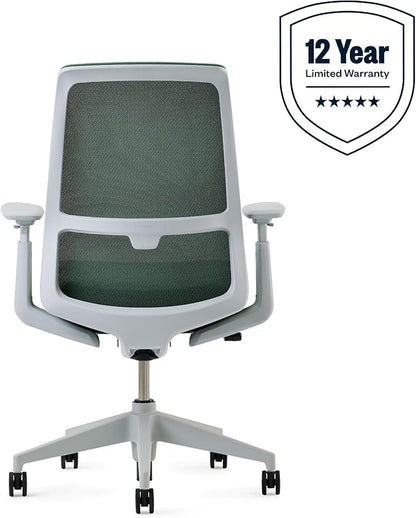 Haworth Soji Office Chair with Ergonomic Adjustments, Flexible Mesh Back (Juniper)