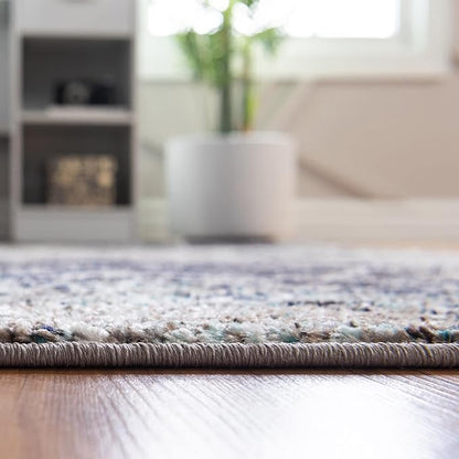 Unique Loom Trellis Frieze Collection Area Rug - Geometric (10' x 14', Blue Multi/ Ivory)
